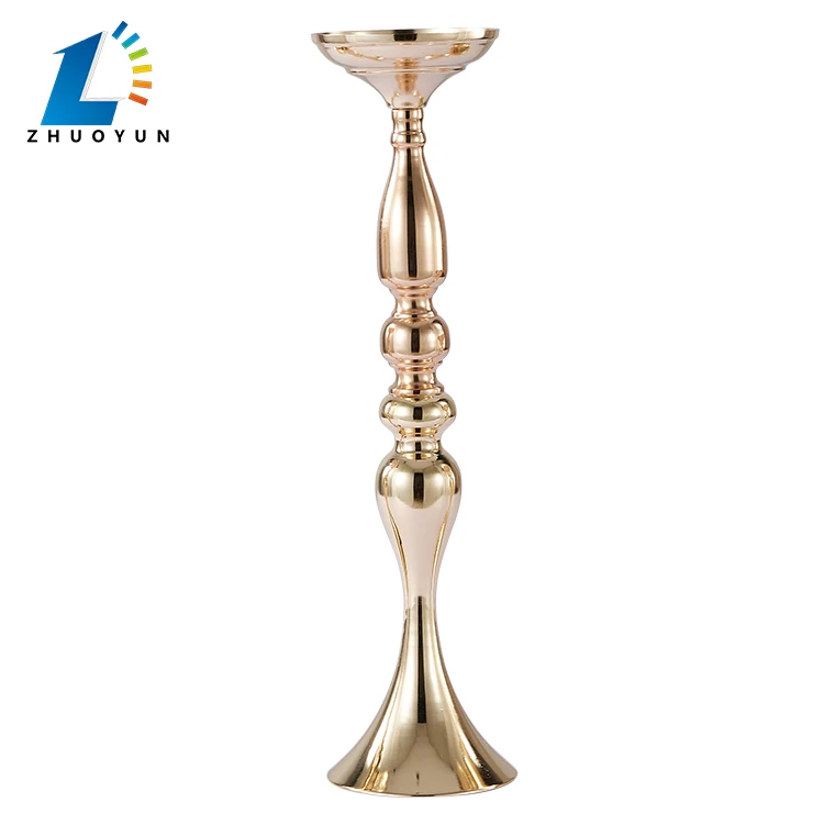 Zhuoyun Handmade Table Centerpiece Festival Party Home Wedding Decoration Gold Metal Vase
