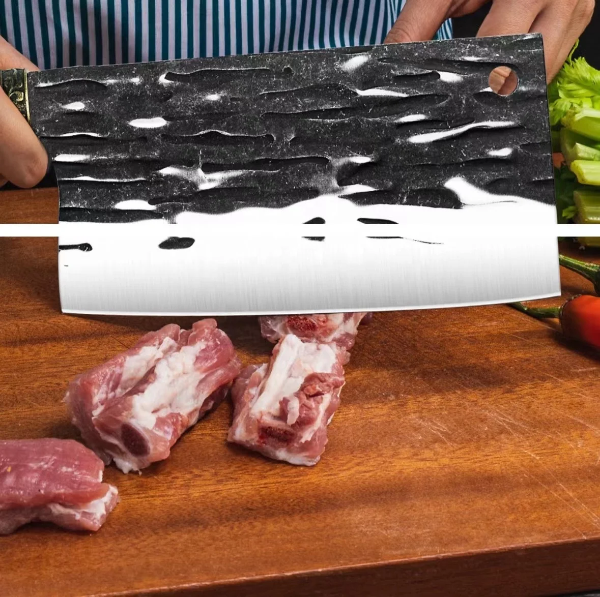 Popular Vintage Knives Household Chopping Forged Knife Wood Stainless Steel Kitchen Knives