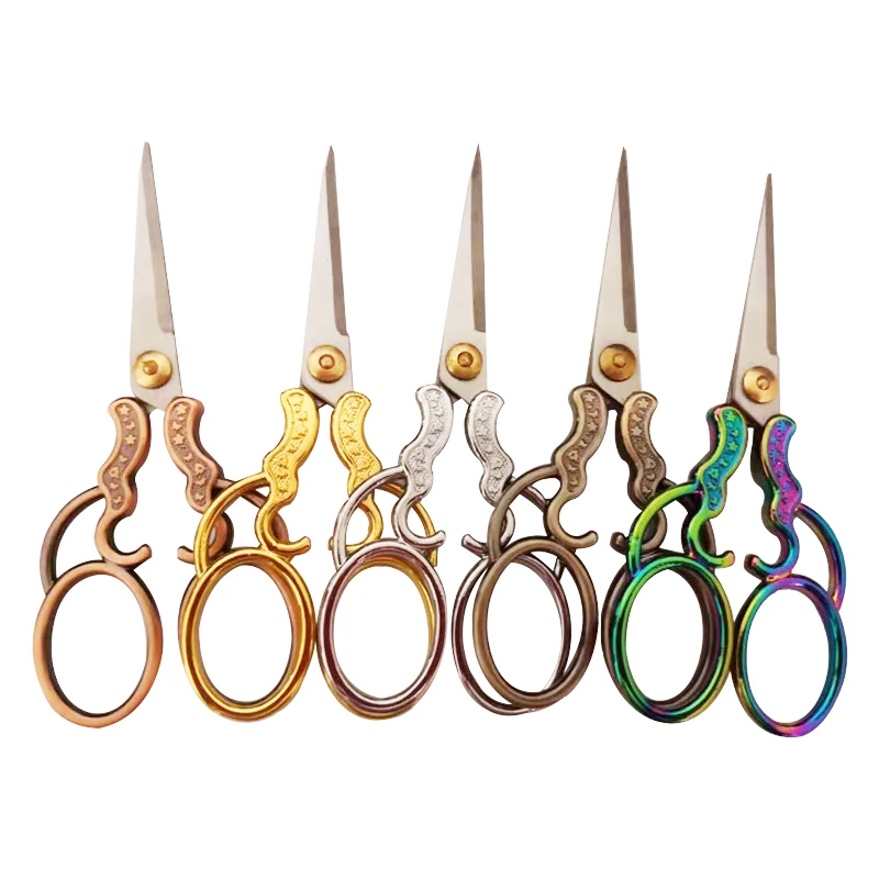 Wholesale custom stainless steel retro tailor scissors home handmade DIY small scissors for gift