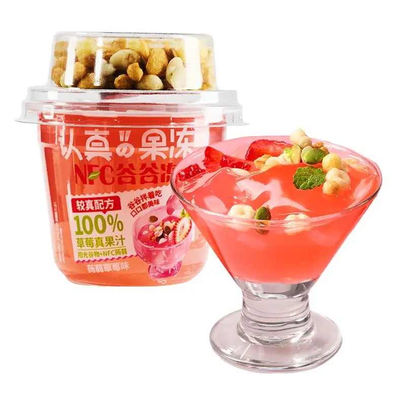 Clever Mama 120g Low Fat Zero Gelatin Wholesale Cereal Strawberry Halal Konjac Fruit Jelly