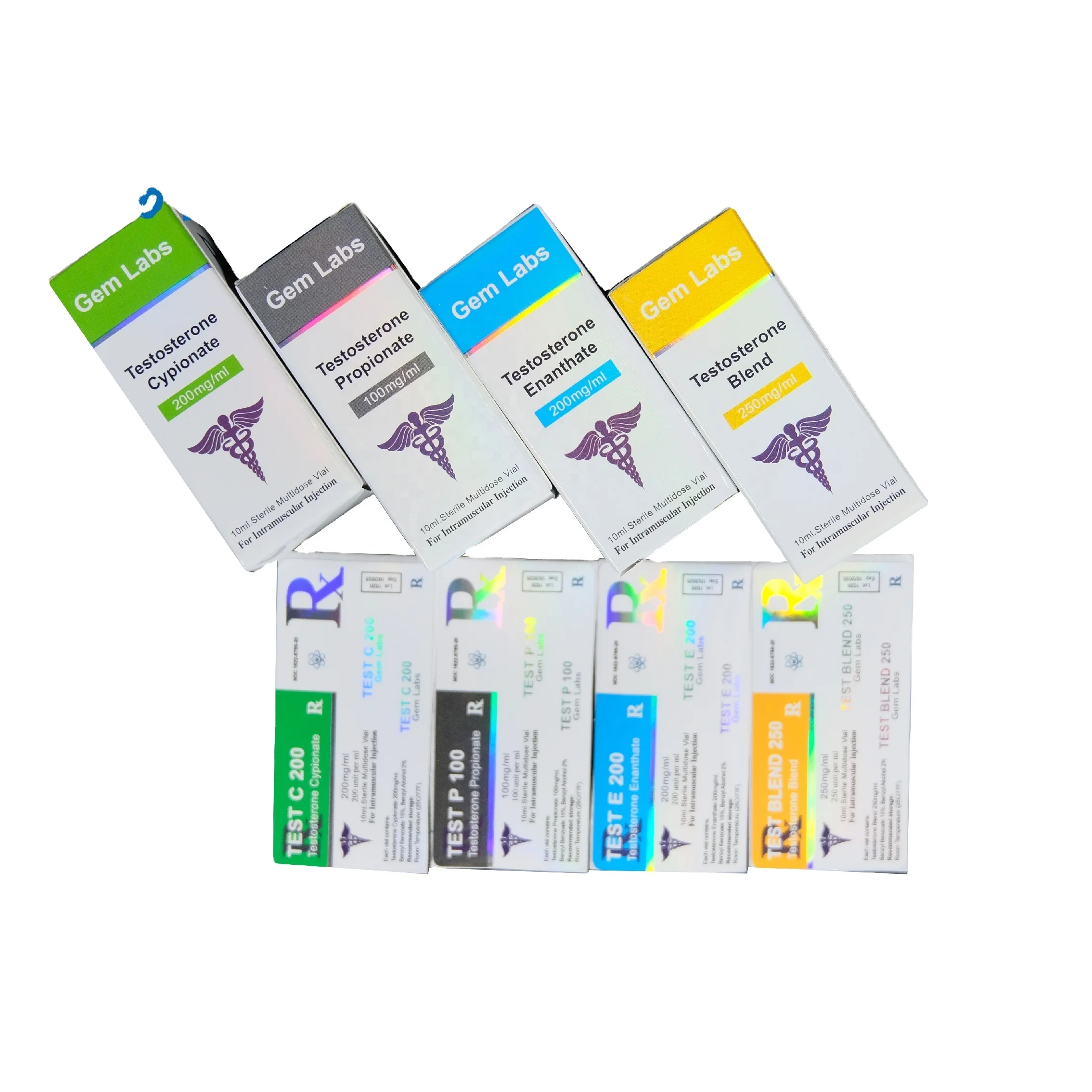 custom 10ml hologram steroid vial box label