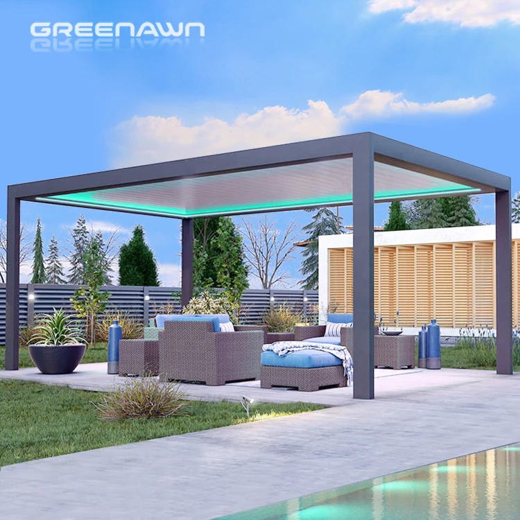 OEM 3x3 m 3x4 m 3x5 m 3x6 m 4x3 m 4x4 m 4x6 m 5x3 m 6x3 m 6x4 m Waterproof motorized aluminum louver pergola