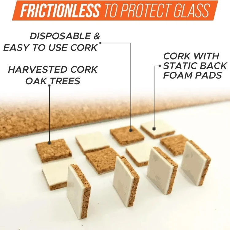 25x25x3+1MM on Sheets Glass Protecting Distance Cork Separator Distance Pads