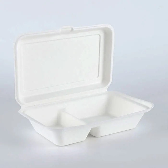 Biodegradable Disposable Sugarcane Bagasse Takeaway Food Container Packaging Clamshell Lunch Box Paperboard Accept B002 Hbmg