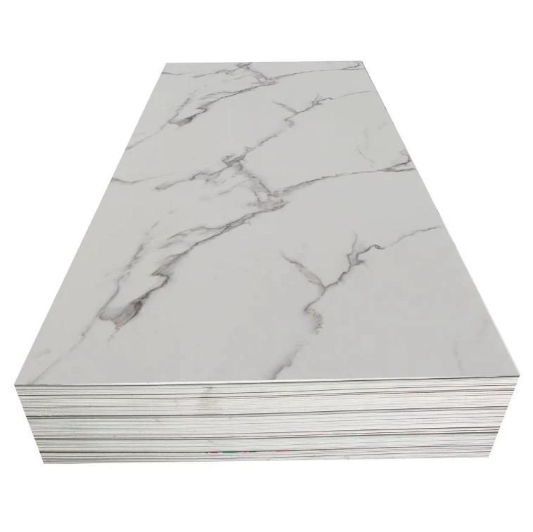 SPC UV Wall Panel 1220*2900mm Hotel House Decoration Board PVC Marble Sheet For Wall Decoration