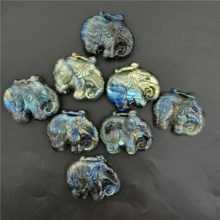 Природный драгоценный камень резной в виде животного кварц лабрадорит слон используемый для дукторов и