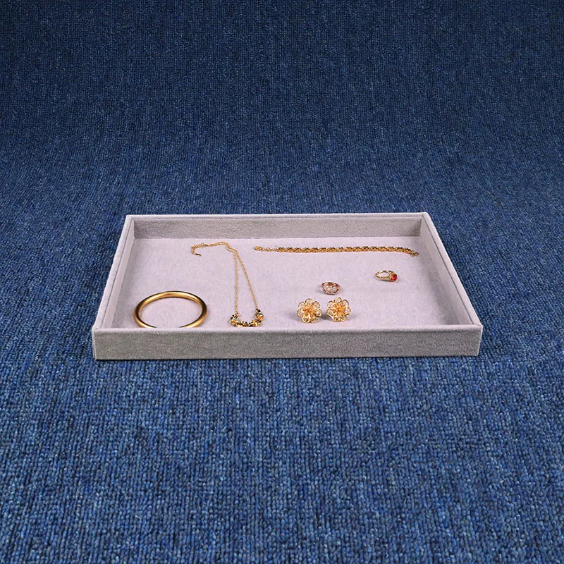New Arrival High Quality Accept Customize Logo Large Capacity Velvet Material Jewelry Display Tray