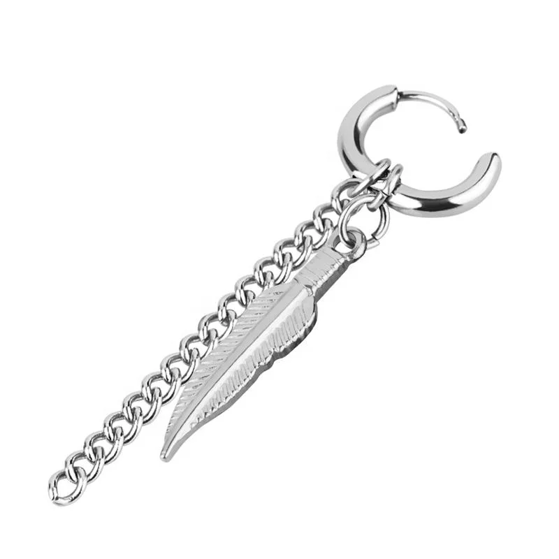 High Quality Ear Piercing Jewelry Feather Leaf Drop Earrings for Women Wholesale