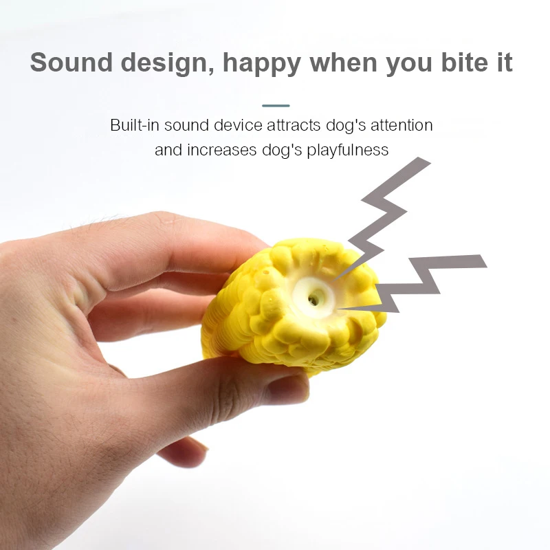 Squeaky Corn Dog Toys Safe Latex Soft Teething Dog Chew Toys For Puppies