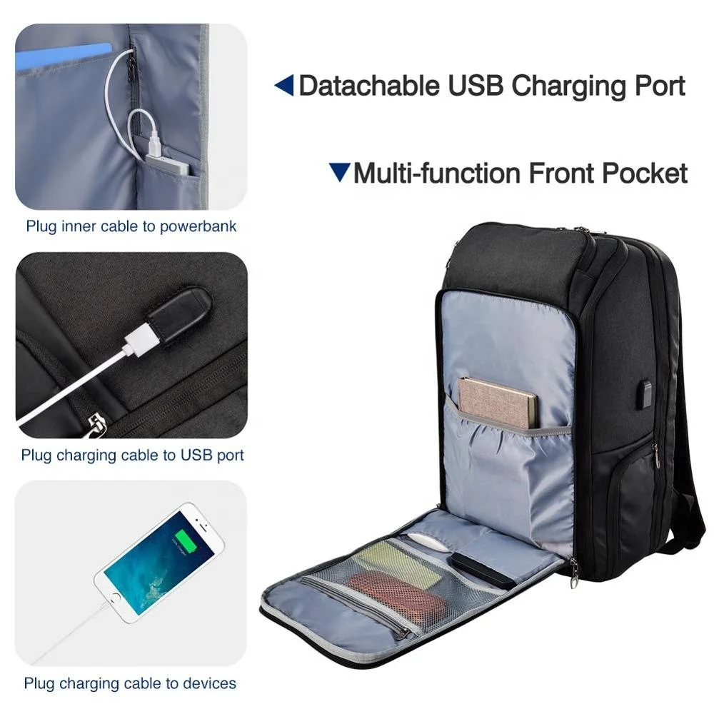 
Travel Backpack Friendly Business Large Carry On Laptop Bag 17 Inch with USB Port Flight 