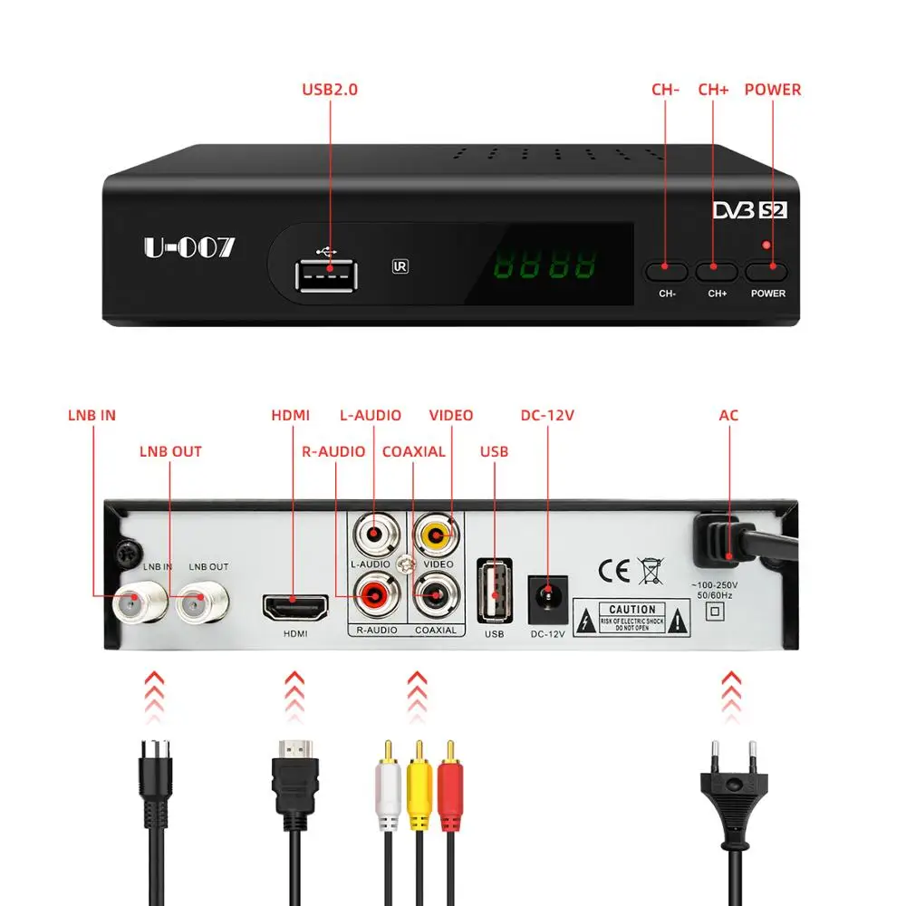JUNUO Профессиональный Оптовая продажа U007 цифровой рекордер производитель DVB S2 приемник телеприставка