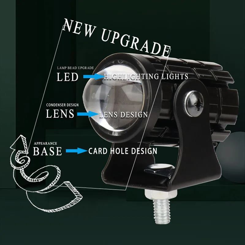 Motorcycle Light Led Headlights Electric Motorcycle Electric Vehicle Super Bright External Explosion Flash Night Light