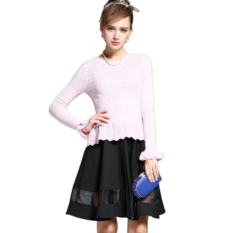 
Высококачественный необычный вязаный женский пуловер на заказ, шерстяной свитер 