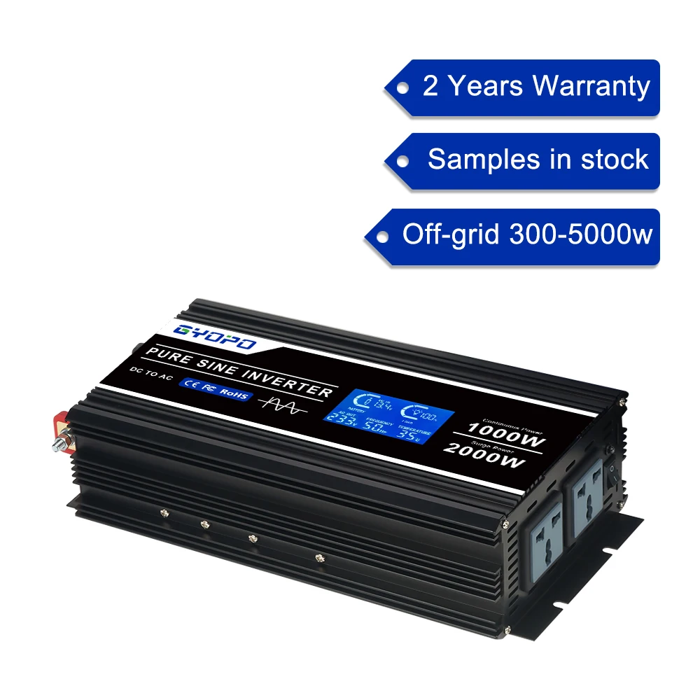 2023 new products GYOPO Wholesale Car Inverter 1000w 12v 24v 48v to 110V 120v 220v Pure Sine Wave Inverter