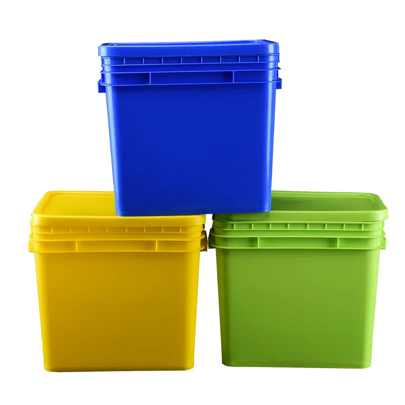 Square Thick Food-Grade Plastic Bucket Molded Latex Paint Packaging Barrel with Excellent Coating Properties