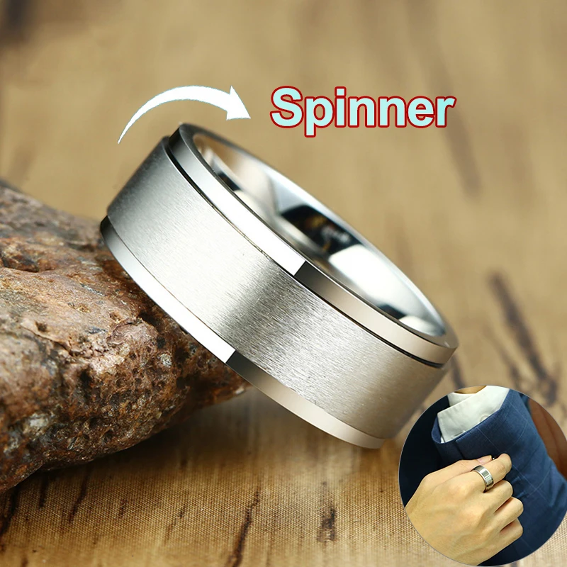 6/8 мм Spinner кольцо для мужчин снятие стресса аксессуар классические часы из нержавеющей стали, обручальное кольцо, повседневный спортивный костюм ювелирные изделия