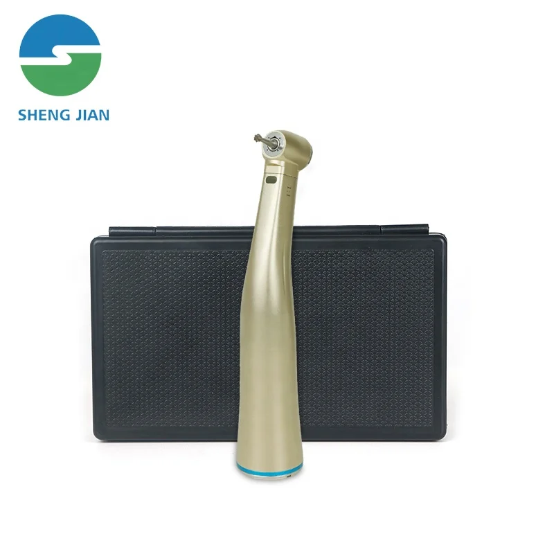 SHENGJIAN Dental Micro Motor Contra Angle Handpiece Carbon Fiber Angle Detal Fiber Optic Led Contra Angle