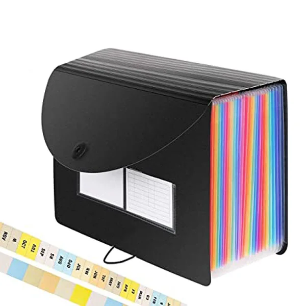 Канцелярские принадлежности, 18 линий, вместительный пластиковый бумажник с 24 карманами, органайзер для документов, коробка, расширяющаяся папка для файлов, офисные принадлежности