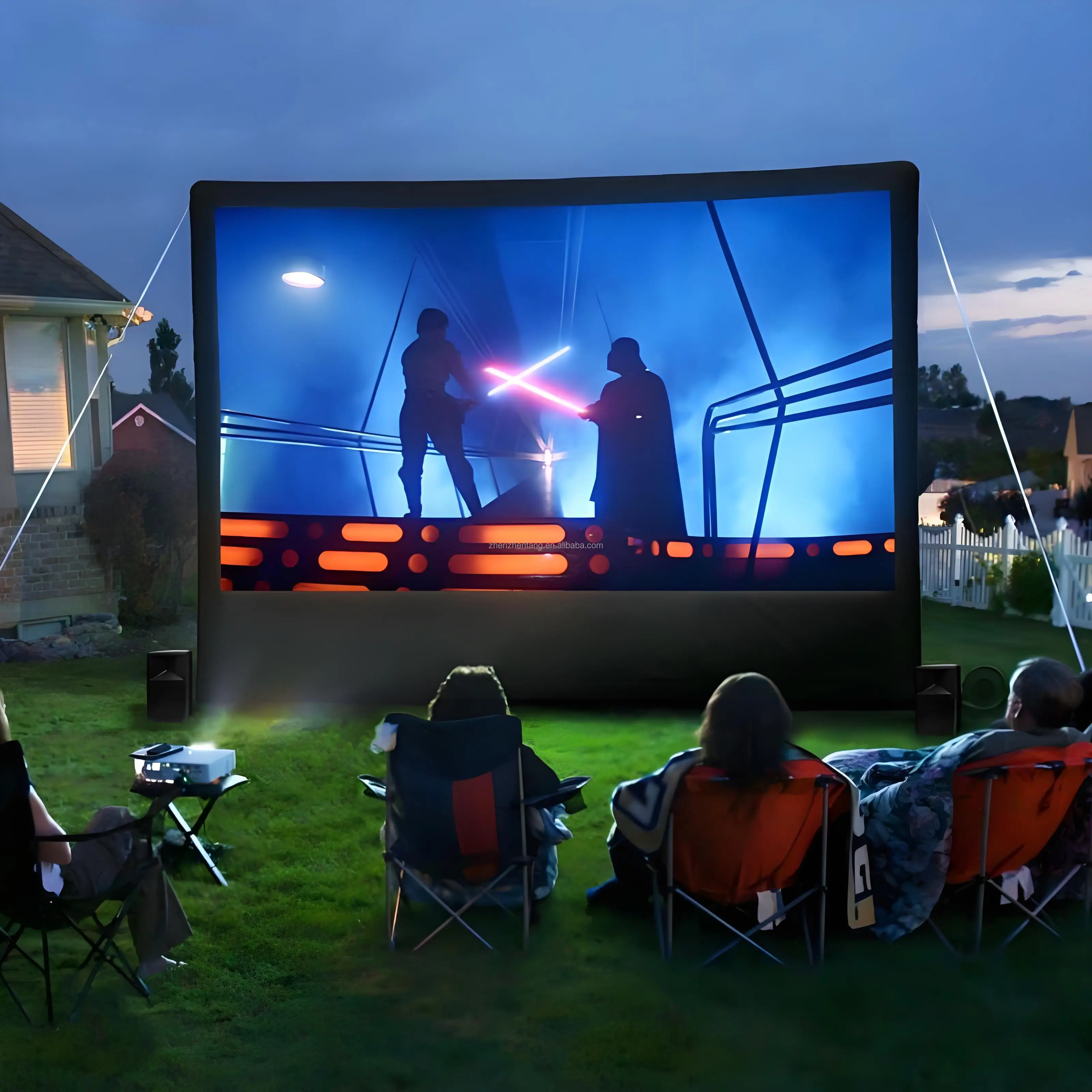 24ft Outdoor Inflatable Movie Screen with Air Blower Durable Oxford & PVC Material party rental equipment