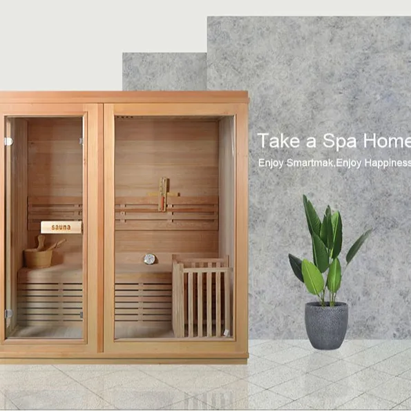 Modern design Steam shower room Sauna, indoor luxury bathroom wooden sauna