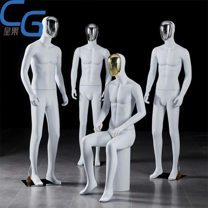 Low Price White Abstract Male Sports Mannequin Full Body Male Headless Mannequin for Clothes Display