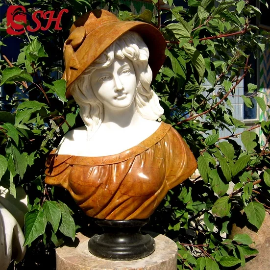 Customized Interior Decoration Natural Marble Female Bust Sculpture For Sale