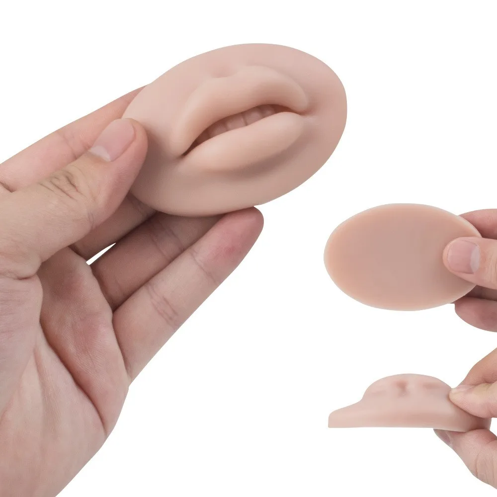 Plastic Soft Silicone Microblading 5D Realistic Lip Blush Mold Permanent Makeup Tattoo Lip Practice Skin For Beginner Training