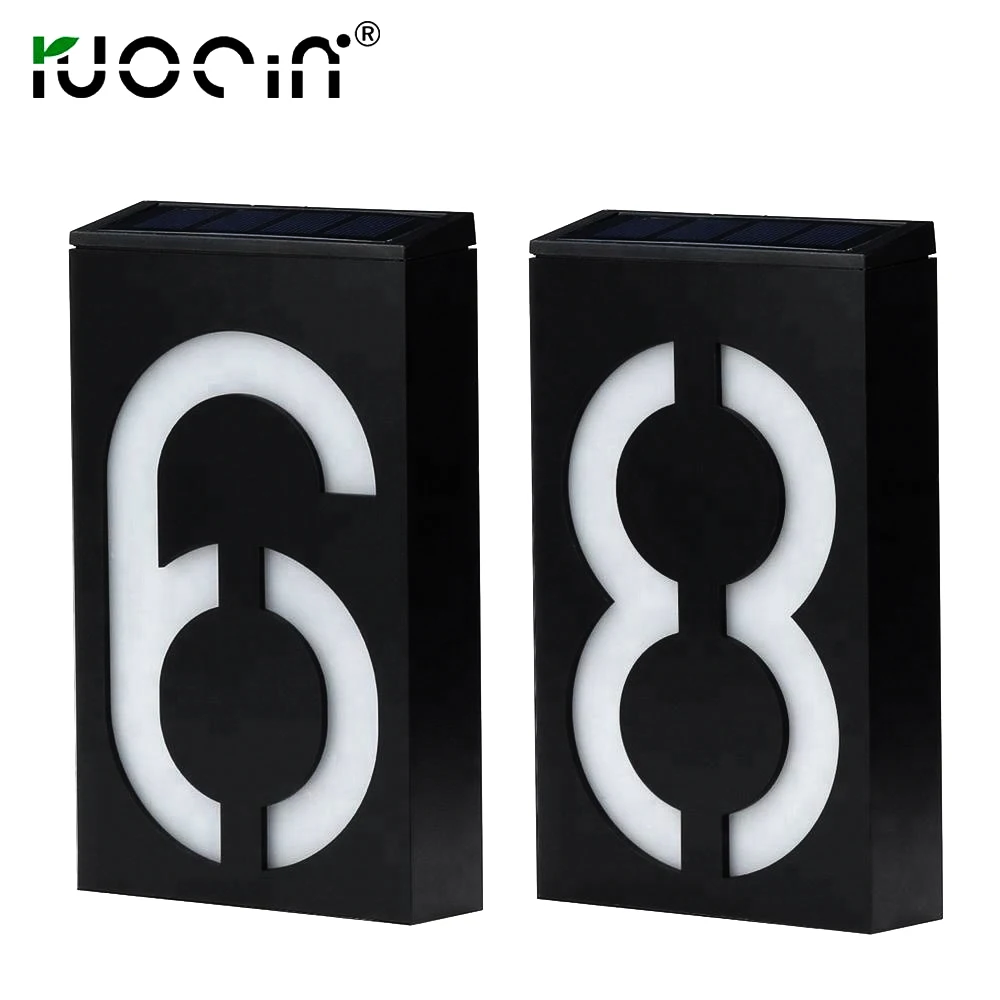 Popular led solar number lights door lamp for house/hotel/garden from 0 to 9