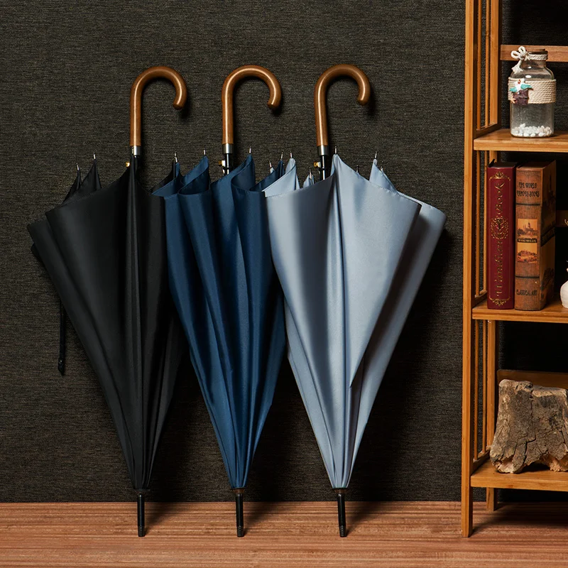 Promotion Custom umbrella high Quality Wood Handle Rain Umbrella With Custom Logo Prints advertising wholesale umbrellas