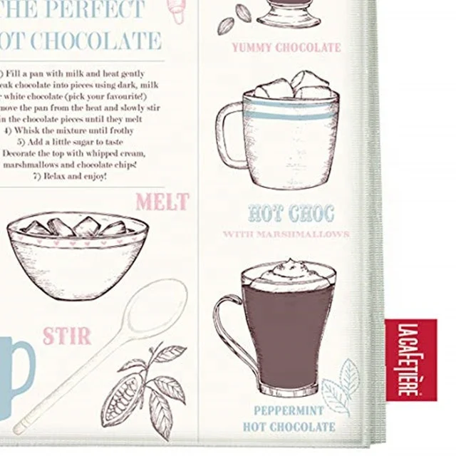 Custom 100% polyester cotton white flour sack kitchen towel sublimation tea towel blank