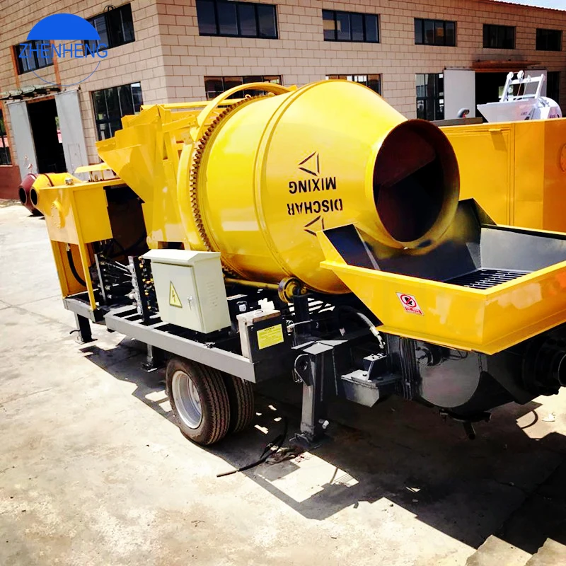 Zhenheng Portable  Jbs 40 Diesel 40 M3/H Trailer Mounted Concrete Mixer Pump Canada Concrete Pumps Price For Sale