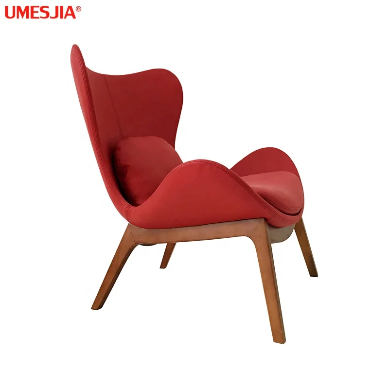 Modern Designer Armchair fabric LAZY CS3373  Lounge Chair Synthetic Leather Living Room furniture Ash wood legs Leisure Chair