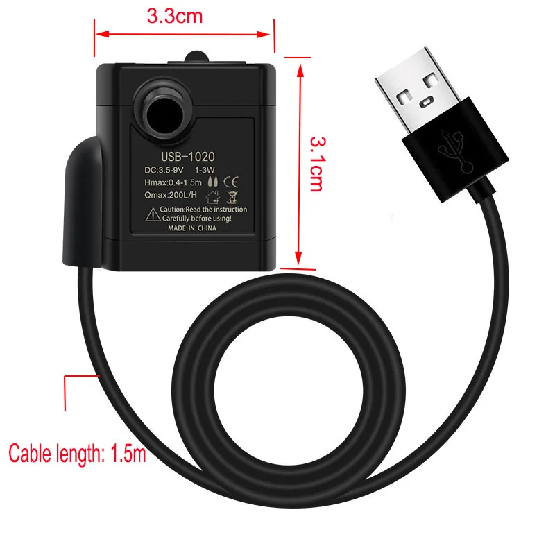 USB Water pumps mini DIY aquarium filter Low Noise Brushless Motor Pump aquarium accessories Submersible Water cycle for pet