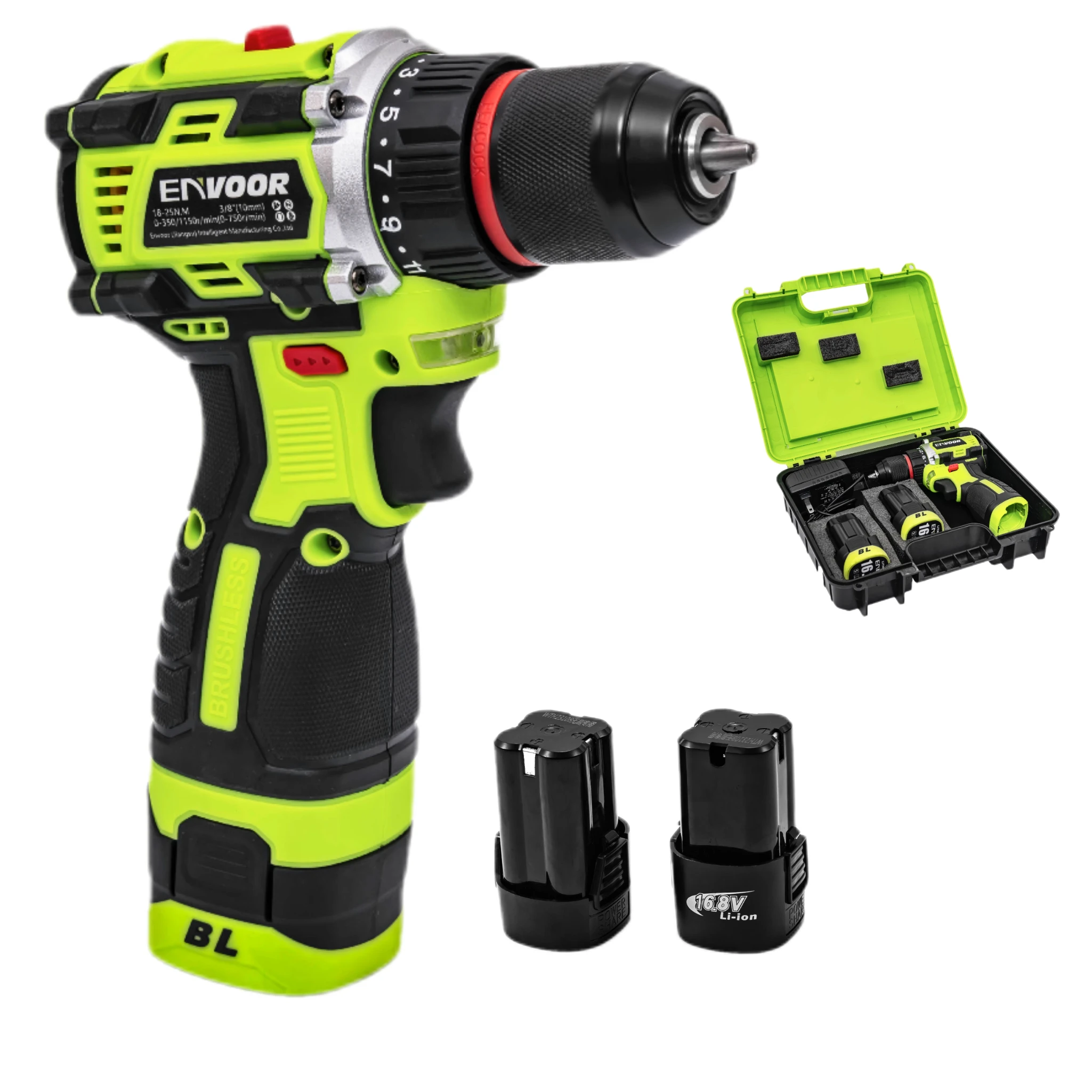 Electric Portable Variable Speed Manual Screwdriver 16.8V 50N.m Torque Rechargeable Brushless Cordless Impact Drill