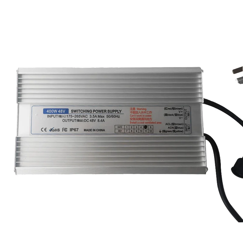 350W Waterproof Power Supply AC to DC Power Supply Output 48VDC with Connector for 10 Head Ultrasonic Mist Maker