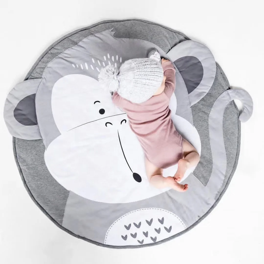 Creative Cotton Animal Design Newborn Baby Play Mat Round Carpet Infant Crawling Blanket