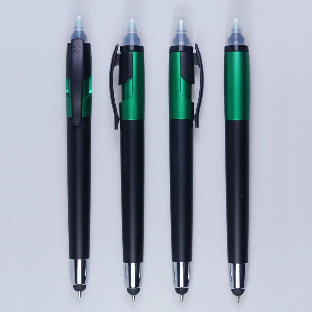 Новый индивидуальный пластиковый Черный Многофункциональный Зажим Маркер стилус шариковая ручка