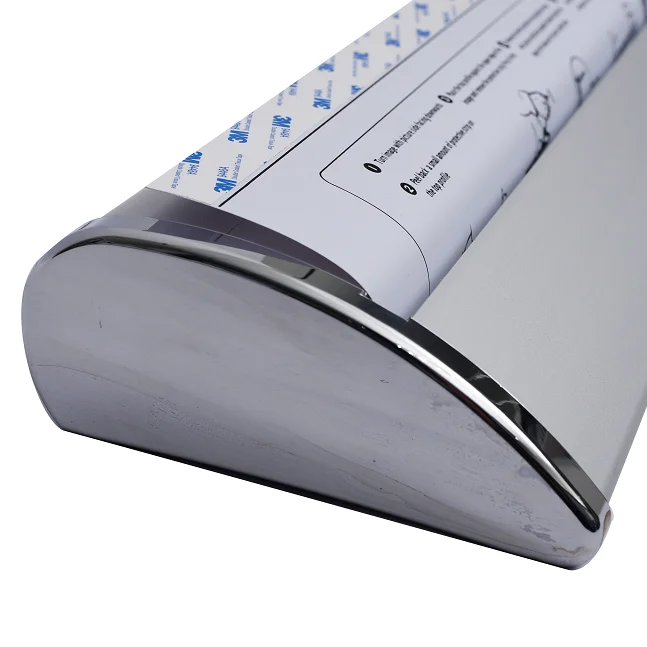 Сверните вверх класса люкс ручной работы, изготавливаемая на заказ, рекламу двойной выдвижной для автомобиля на виниловую сторону, сверните вверх стойку знамени