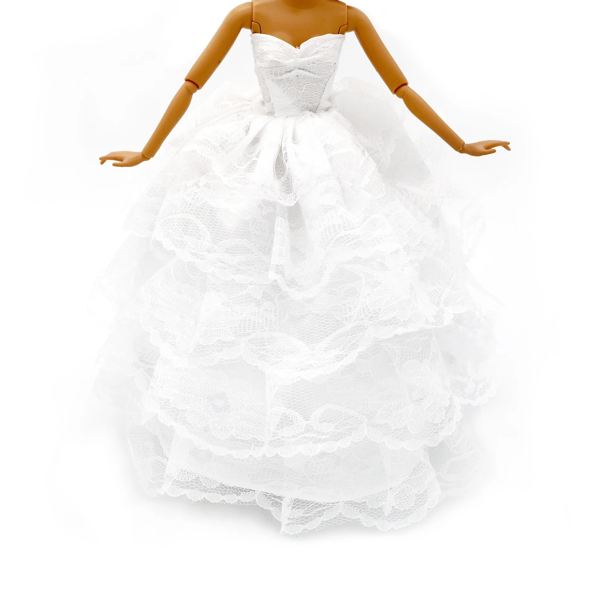 Handmade boutique doll wedding dresses baby doll clothing white veil doll accessories