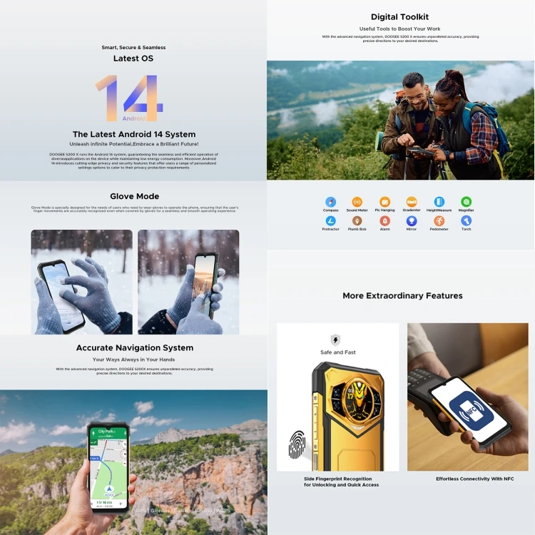 New Arrival DOOGEE S200X AI Rugged Phone Night Vision Camera 12GB+512GB 6.72 inch Android 14 10100mAh NOcta Core 5G mobile phone