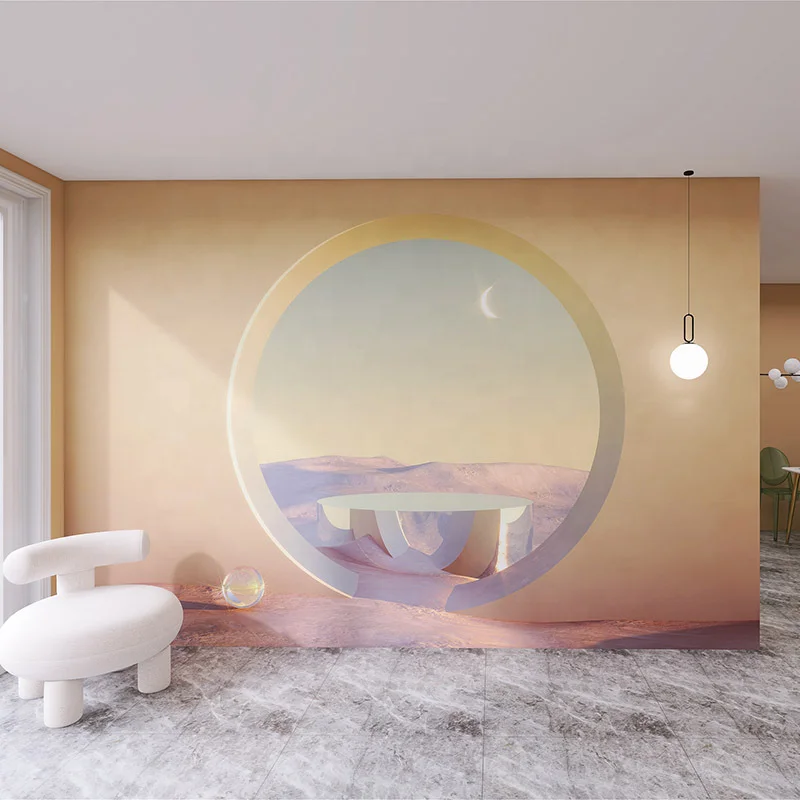 3D space extension wallpaper clothing broadcast room background wall cloth beauty salon wall decoration