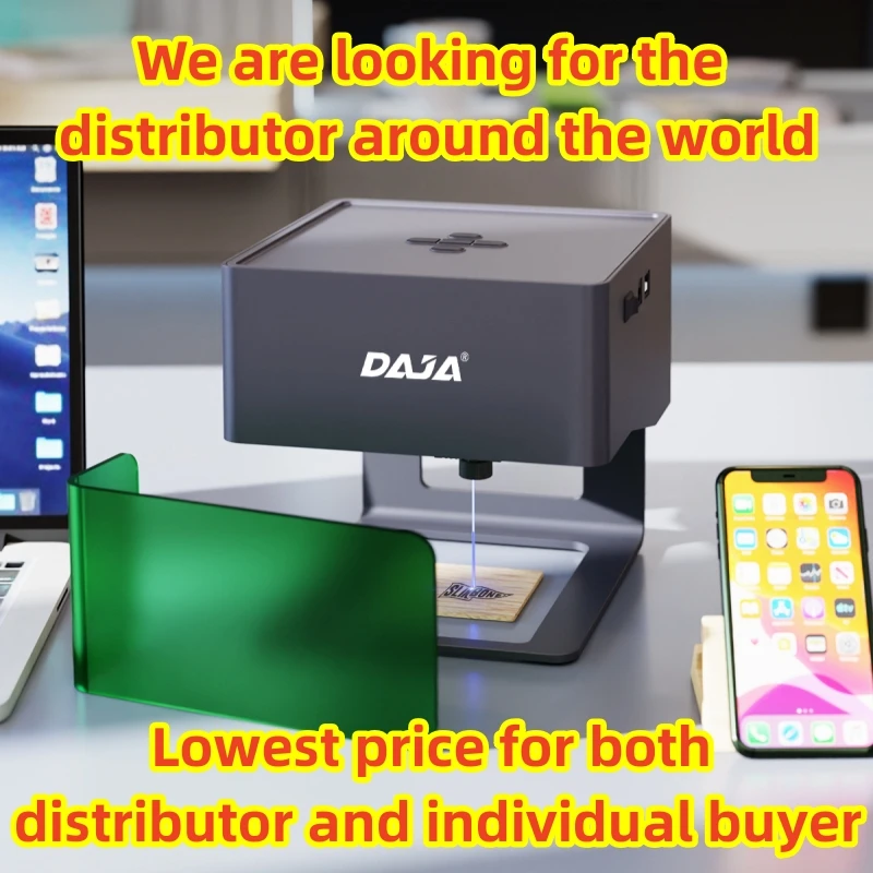DAJA DJ6  APP Control Home-Use DIY Small Portable Mini Logo Mark Printer Wood Cutter Laser Engraving Machine