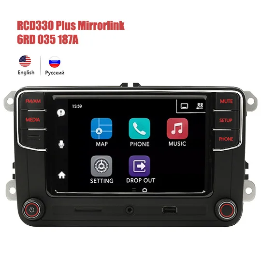 Car Mirrorlink 6.5 inch Touch Screen 1 Din Autoradio Radio For vw touran Skoda Octavia peugeot 407