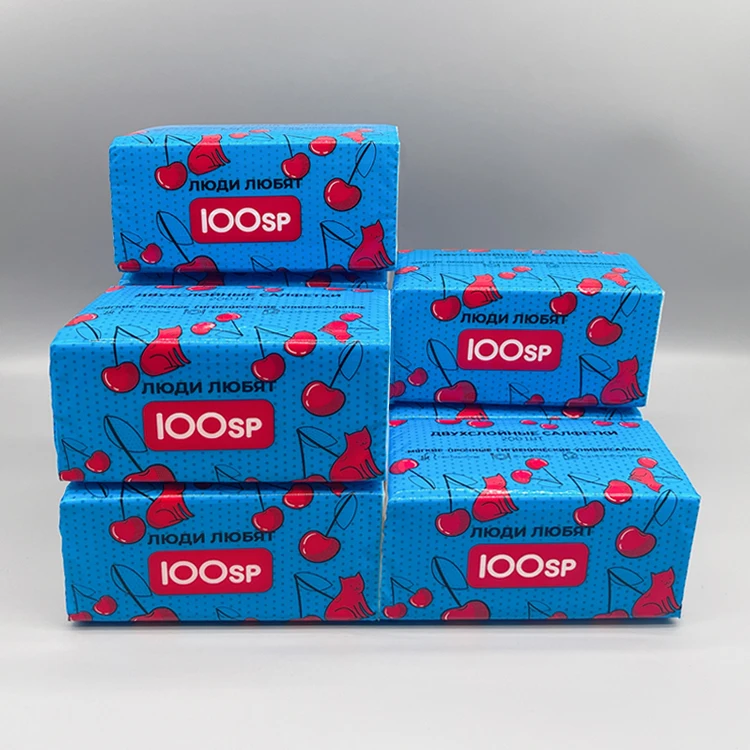 Wood Pulp Private Label Disposable Face Scented Facial Tissue Paper Sterilized Puffs Bag Custom Tissue Paper for Home