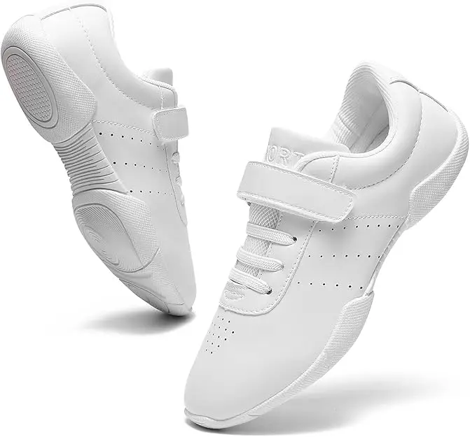 White Cheerleading Shoes Dance Athletic Training Tennis Breathable Youth Dancing Competition Comfortable Cheer Sneakers