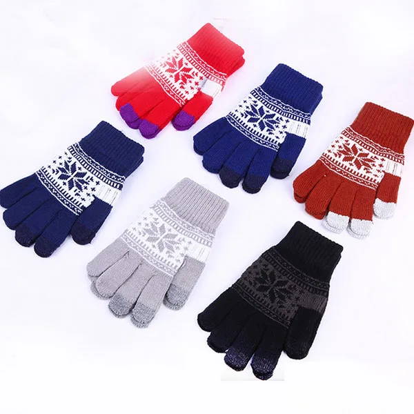 Custom Design Knitted Acrylic Sports Winter Warm Touched Screen Gloves