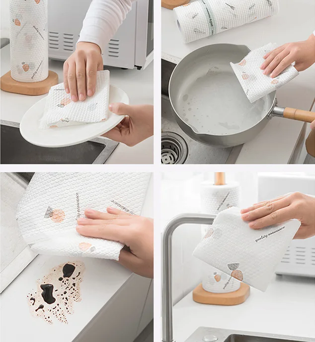 Washable oil-free lazy person 50 dry wet kitchen towel paper disposable dishcloth