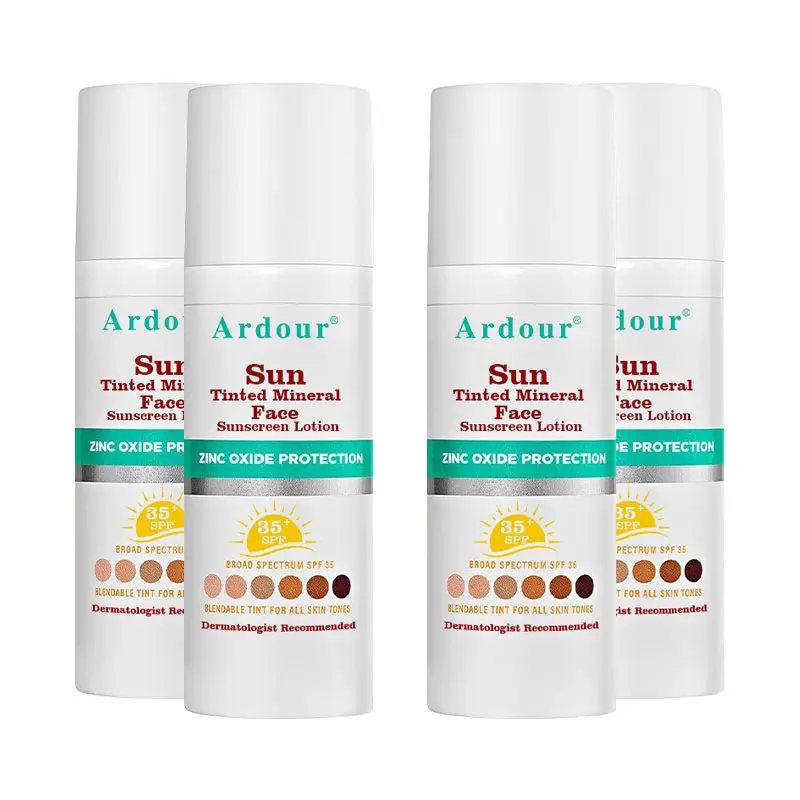 OEM skin care sunscreen with Gentle Zinc Oxide Protection for Sensitive Skin Tinted Mineral Face Sunscreen SPF 35