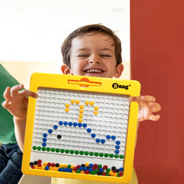 NO MOQ Bmag Kids New Magnetic Tablet Colorful Chocolate Beads Magpad Dot Learning Educational Magnetic Drawing Board Toy