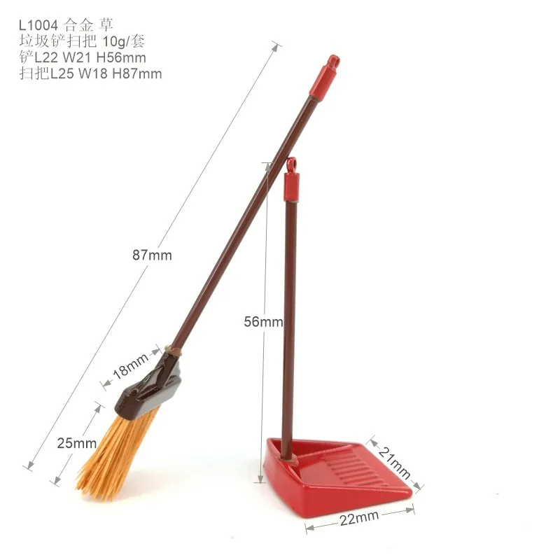 Dollhouse miniature mini elf doll witch broom and garbage shovel for elf doll Christmas decoration